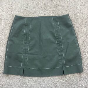 Francesca Dark green Leather Skirt